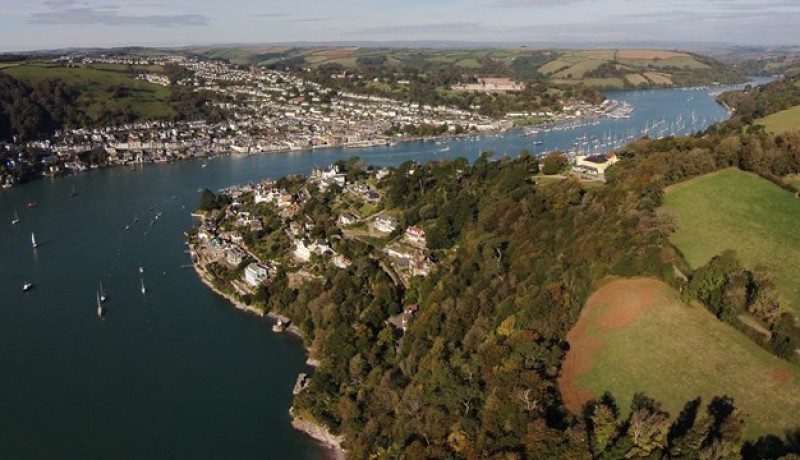 Overhead top down look of the darmouth noss on dart marina