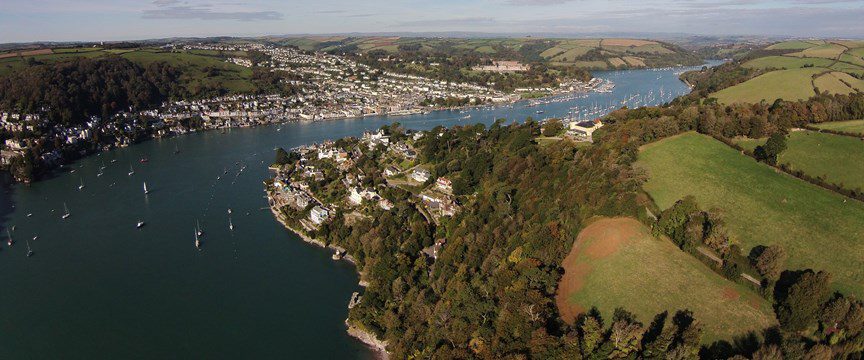 Overhead top down look of the darmouth noss on dart marina