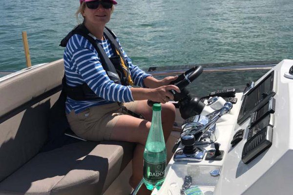 Emma at the helm
