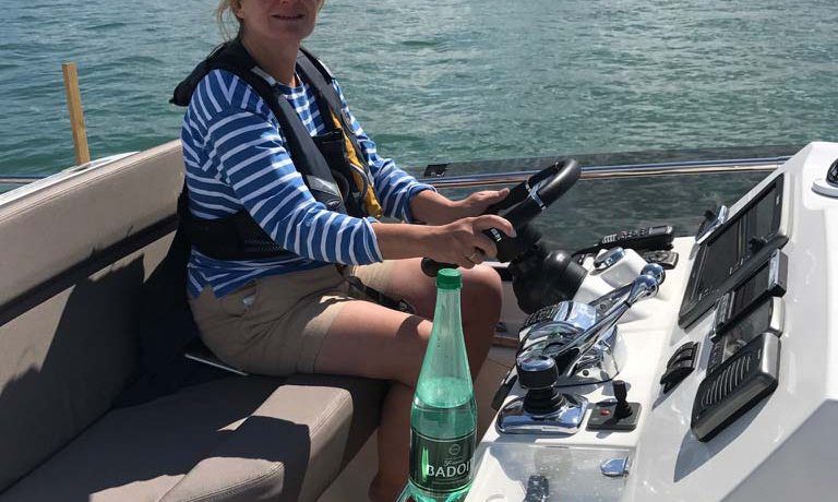 Emma at the helm