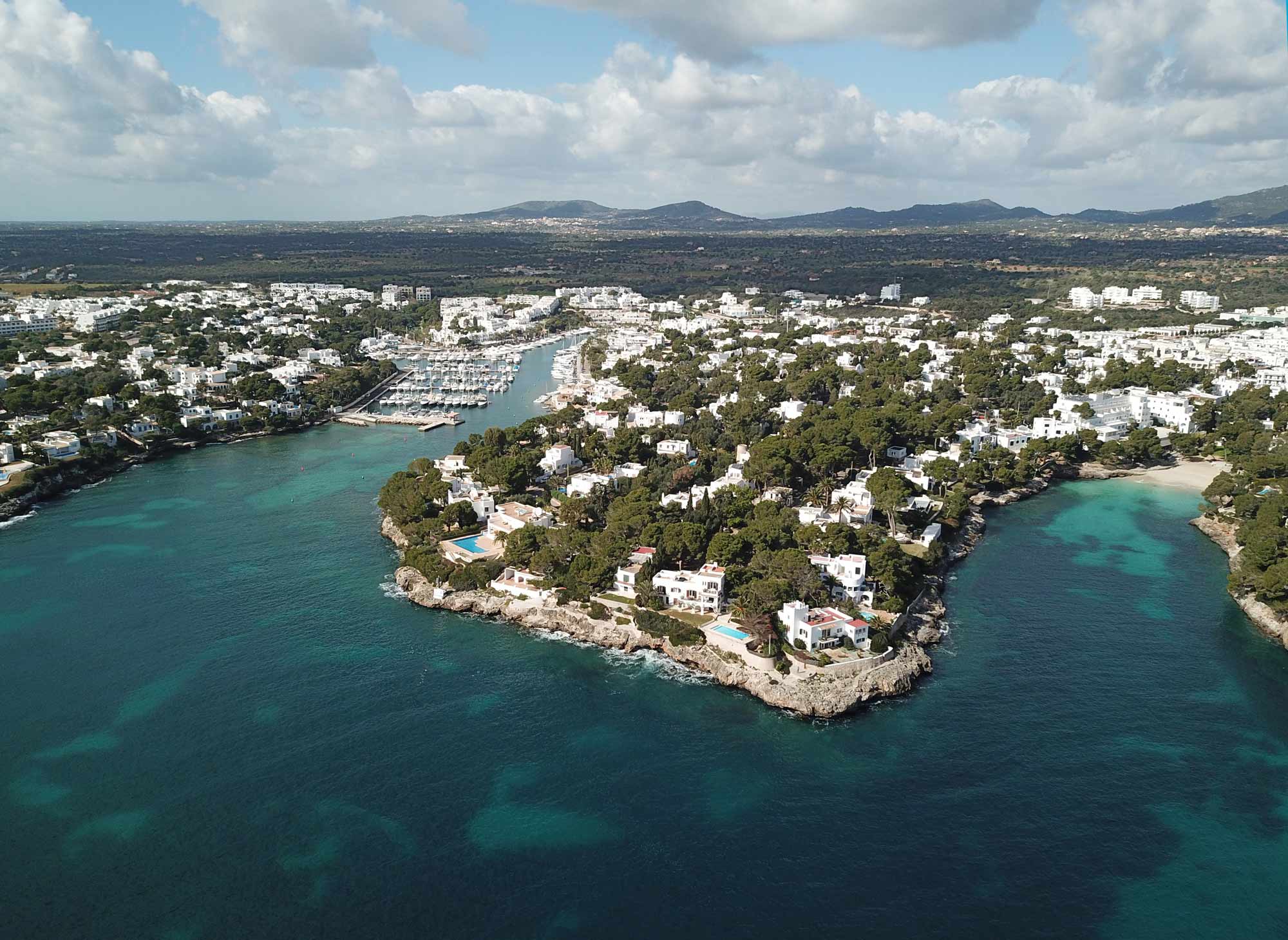 aerial photo of cala dor and marina