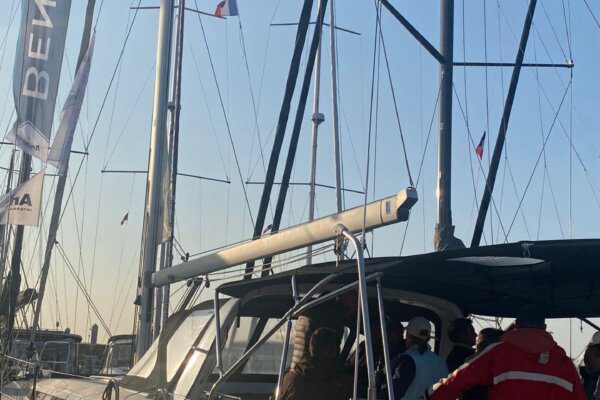 Yachts moored up on Ancasta Yacht Club Rally to Cherbourg 2023