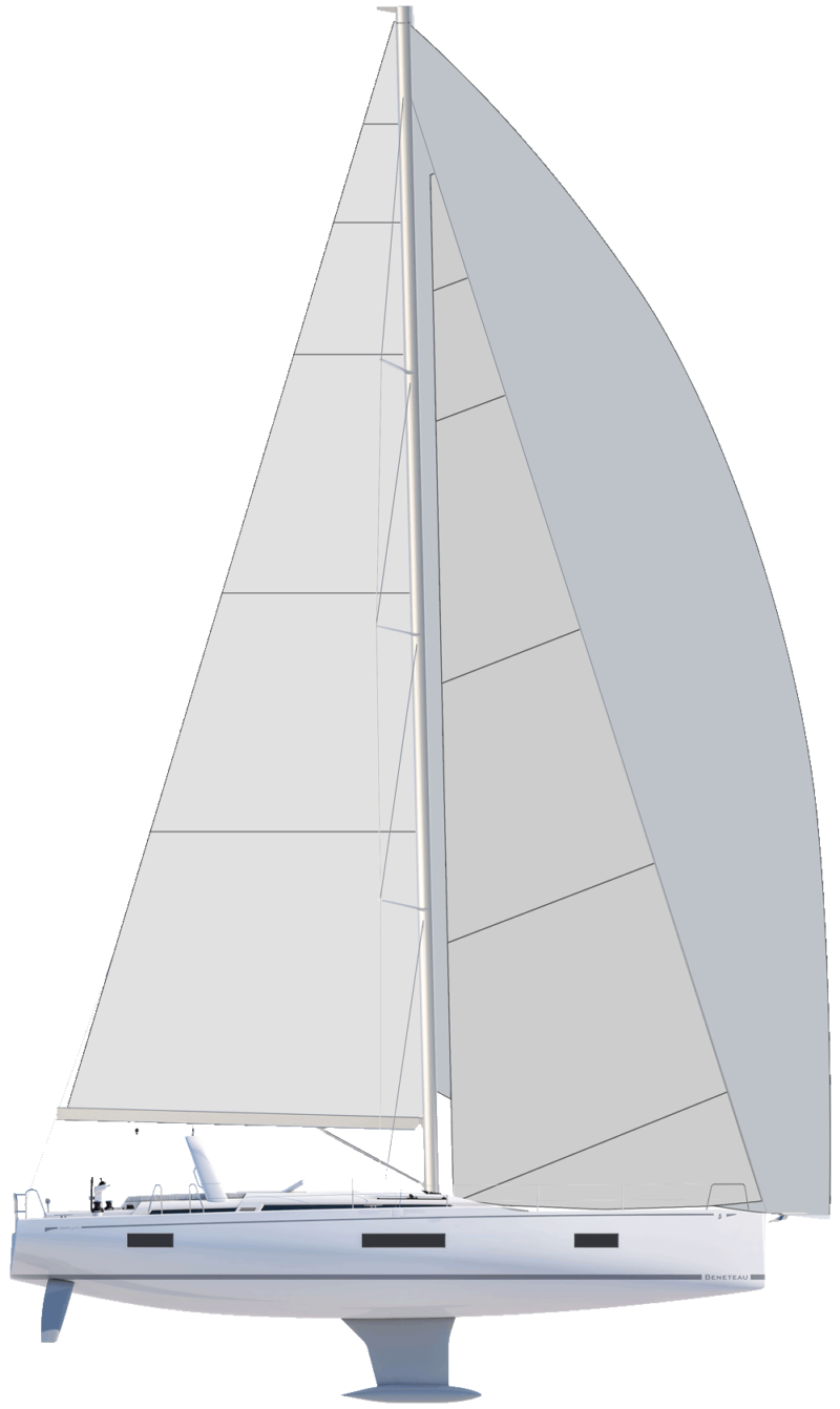 Beneteau Sail  Oceanis Yacht 54 Side Profile