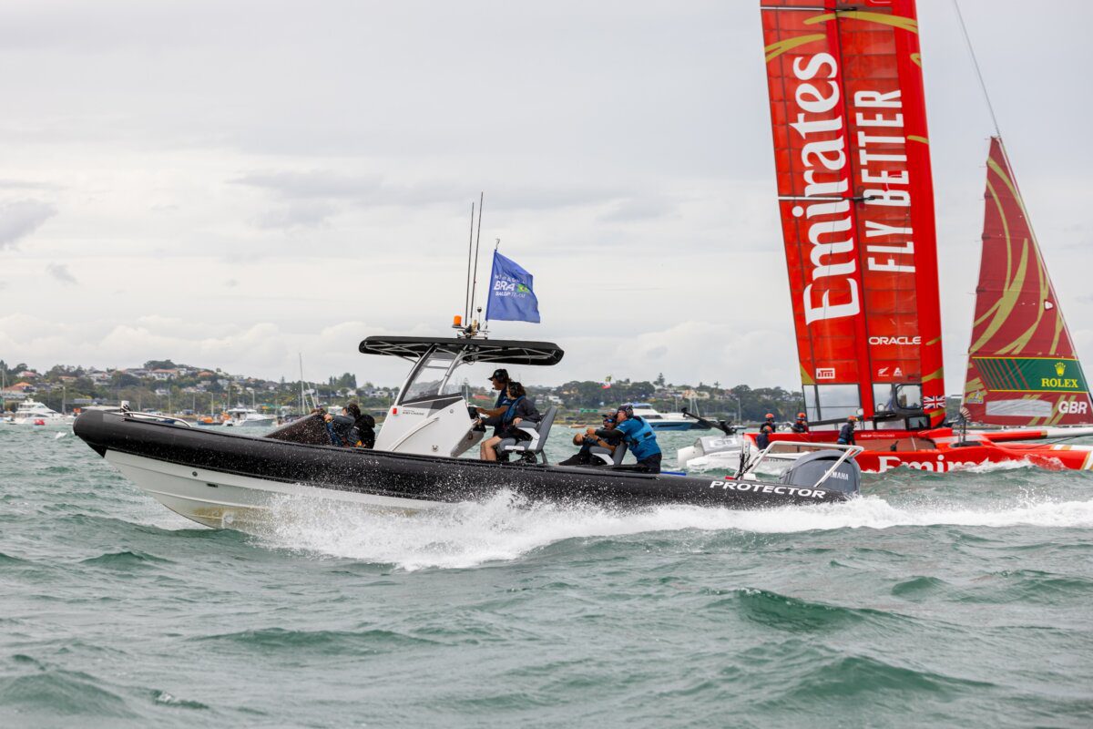 Protector Boats Chase 330 RIB Going Fast at SailGP