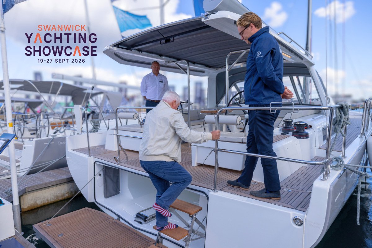 Stepping on a Yacht at the Swanwick Yachting Showcase